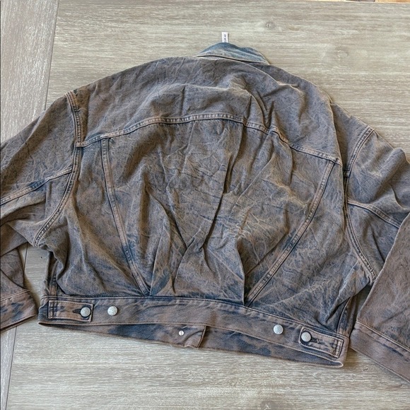 Acne Studios Signature Unisex Denim Trucker Jacket - Light Pink/Grey Size 10 NWT - Picture 3 of 6